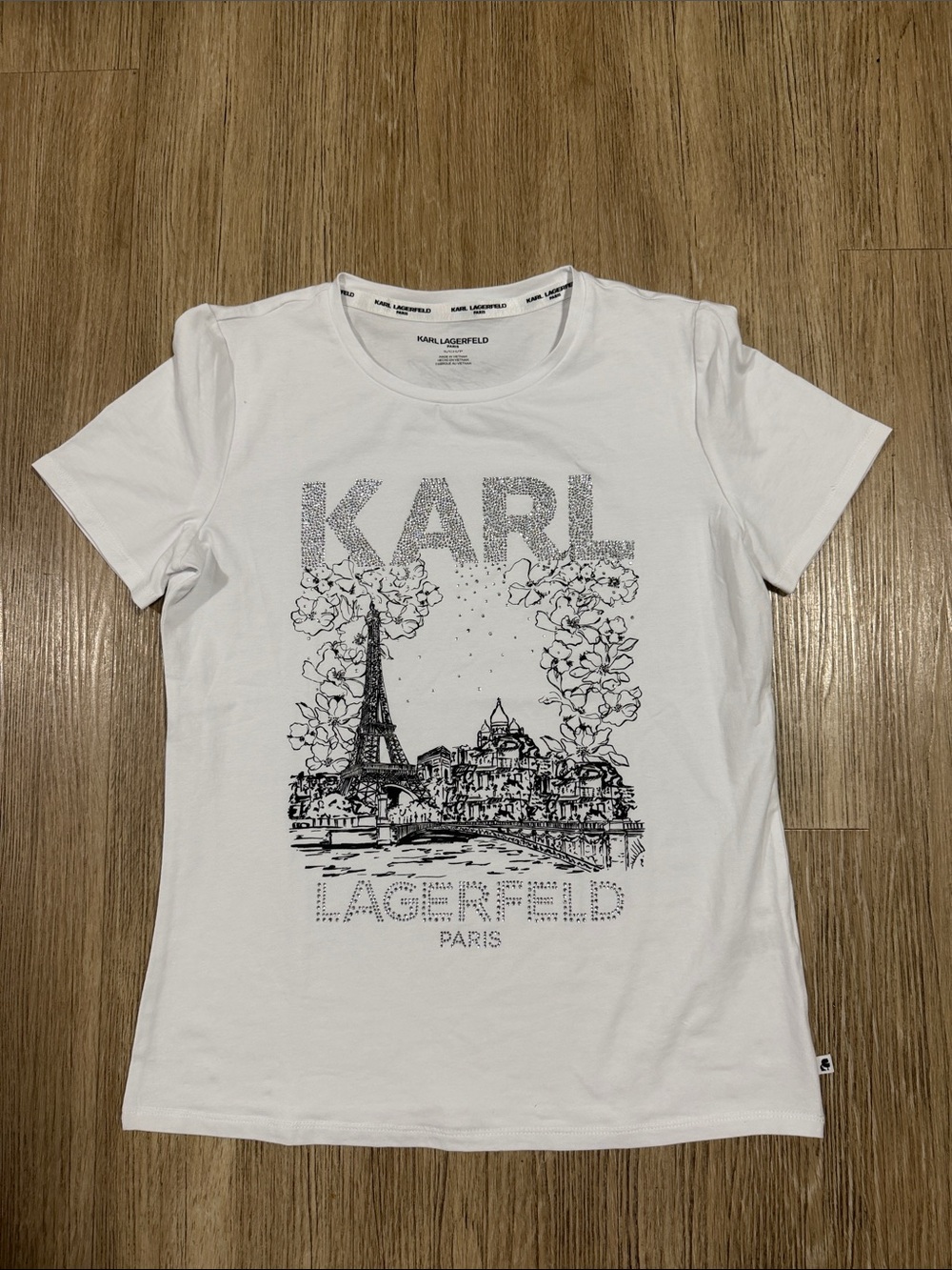 Karl Lagerfeld White Paris Graphic Tee size S